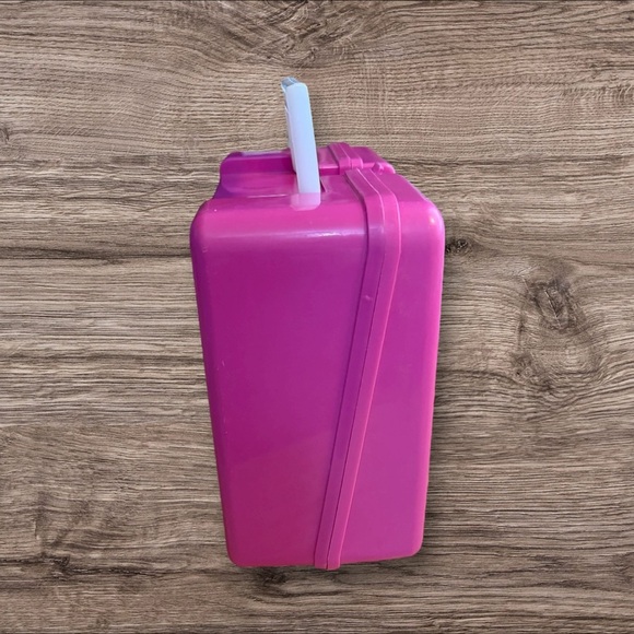 Vintage 1989 Cool Times Barbie Plastic Hot Pink Lunchbox - Picture 4 of 9